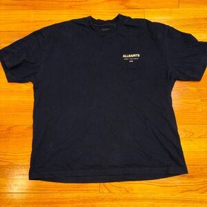 All Saints Dark Blue Short Sleeve Tee